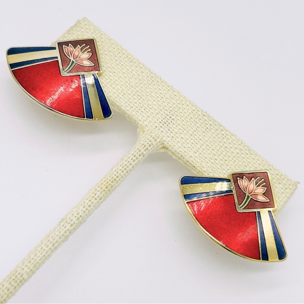 Laurel Burch Cloisonné Earrings - Picture 2 of 3